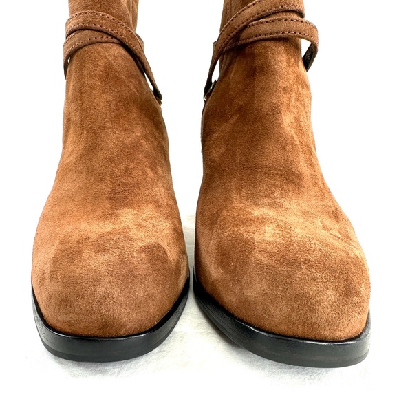 Rag Bone Hazel Women Size 10 EU 40 Brown Calf Suede Buckle Boot Brass MSRP $495 - Picture 3 of 10